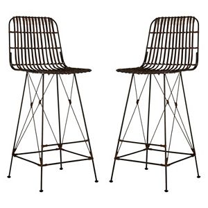 Safavieh Wicker Bar Stool 2-piece Set