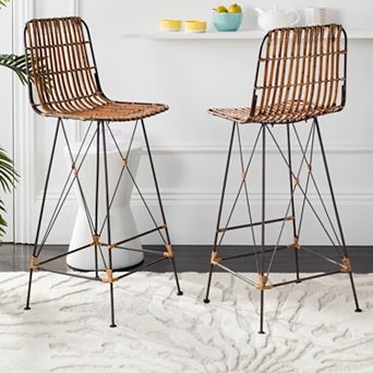 Safavieh Wicker Bar Stool 2 pc Set