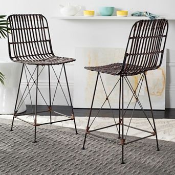 Safavieh Wicker Counter Stool 2 pc Set