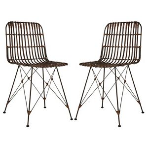 Safavieh Wicker Dining Chair 2-piece Set