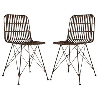 Safavieh Wicker Dining Chair 2 pc Set