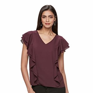 Women's Jennifer Lopez Ruffle Chiffon Top