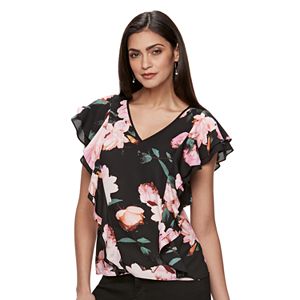 Women's Jennifer Lopez Ruffle Chiffon Top