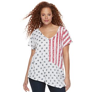 Plus Size Rock & Republic® American Flag Doman Tee