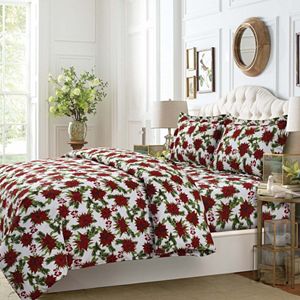 Christmas Joy 3-piece Flannel Printed Duvet Cover Set