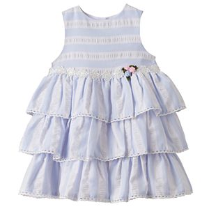 Baby Girl Marmellata Classics Striped Tiered Dress