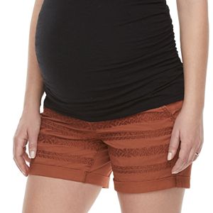 Maternity a:glow Belly Panel Embroidered Shorts