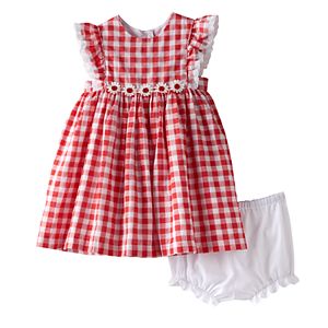 Baby Girl Marmellata Classics Gingham Flower Dress