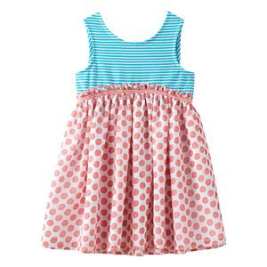 Baby Girl Marmellata Classics Bow Back Stripe & Polka-Dot Dress