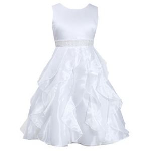 Girls 7-16 & Plus Size Bonnie Jean White Organza Cascade Dress
