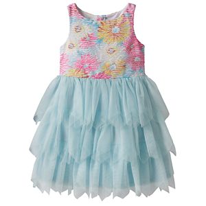 Toddler Girl Marmellata Classics Burnout Flower Bodice Tiered Dress