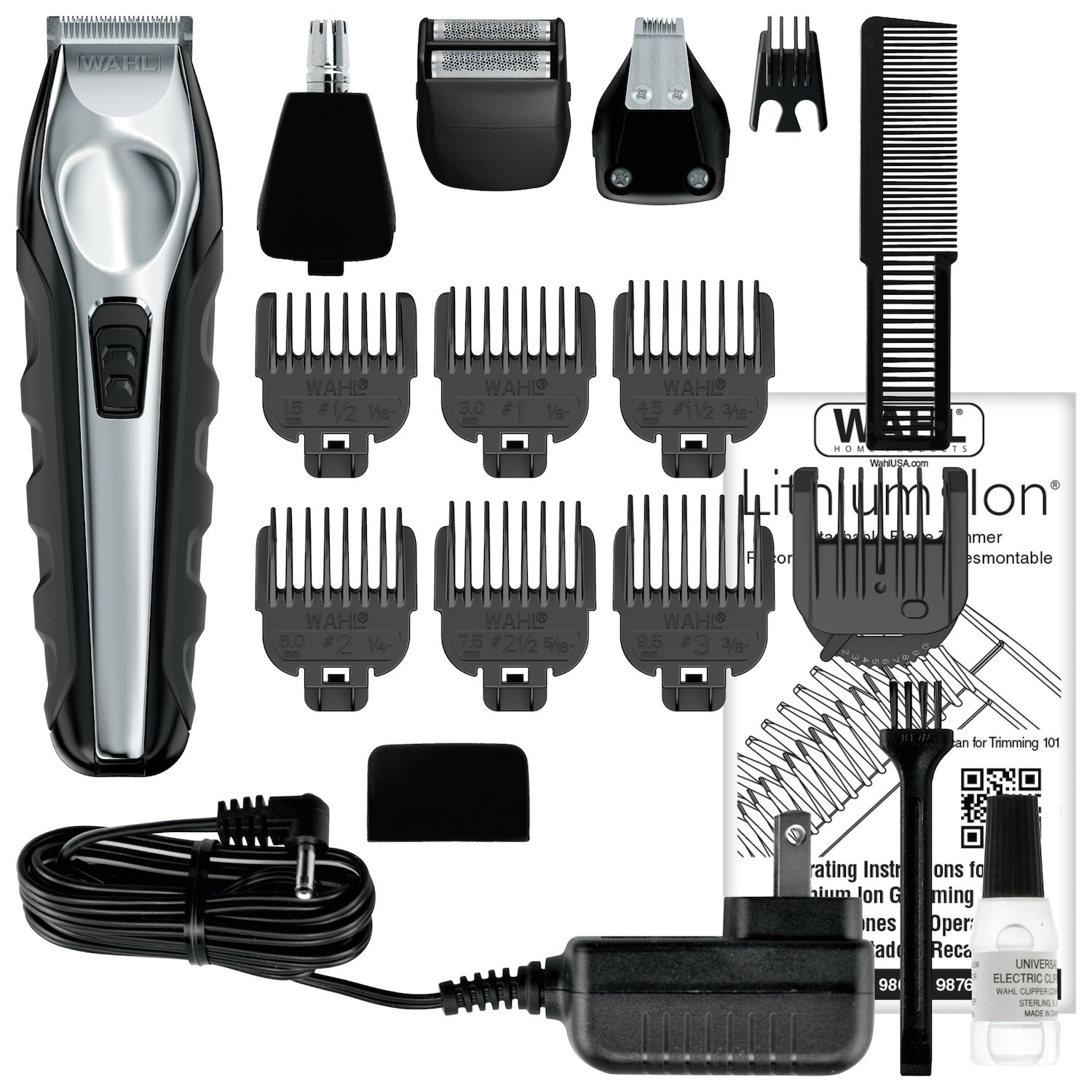 wahl lithium ion pro men's cordless haircut kit with finishing trimmer