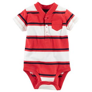 Baby Boy Carter's Striped Henley Bodysuit