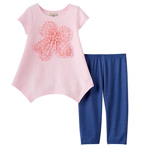 Girls 4-6x Marmellata Classics Pink Soutache Top & Leggings Set