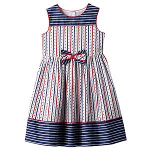 Girls 4-6x Marmellata Classics Americana Red, White & Navy Striped Dress