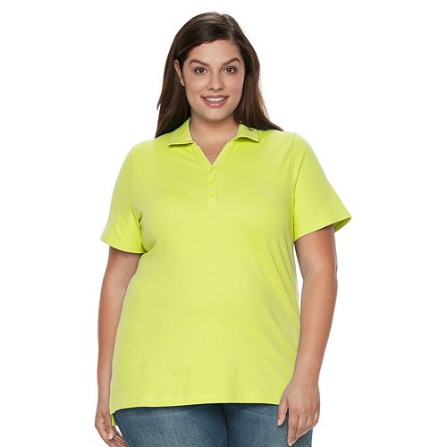 womens plus size long sleeve polo