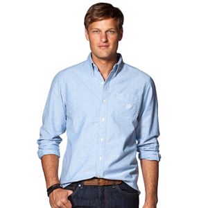 Men's Chaps Classic-Fit Stretch Oxford Tattersall Button-Down Shirt