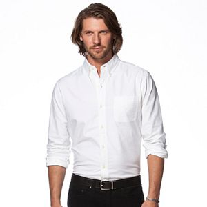 Men's Chaps Classic-Fit Stretch Oxford Tattersall Button-Down Shirt