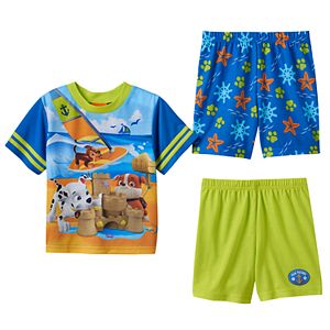 Toddler Boy Paw Patrol Chase, Marshall & Rubble Beach 3-pc. Pajama Set