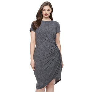 Plus Size Suite 7 Ruched Denim Sheath Dress
