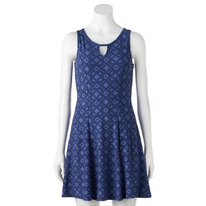 Juniors' Mudd® Keyhole Fit & Flare Dress