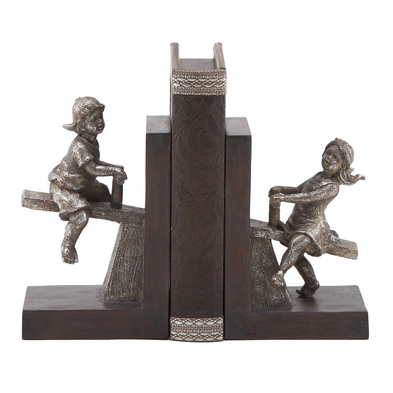 Seesaw Bookends 2-piece Set, Silver