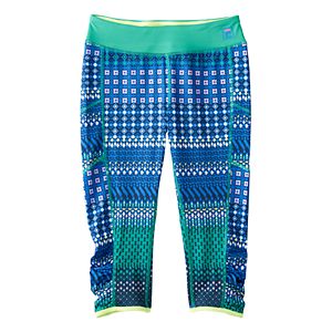 Girls 7-16 FILA SPORT® Contrast Printed Capri Leggings
