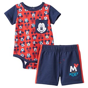 Disney's Mickey Mouse Baby Boy Bodysuit & Shorts Set