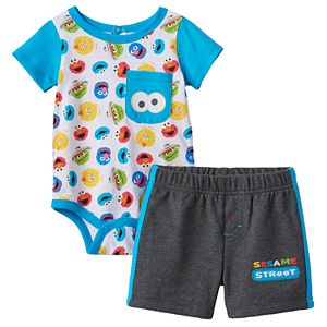 Baby Boy Sesame Street Bodysuit & Shorts Set