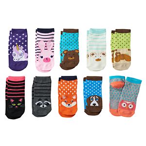 Girls 4-16 Pink Cookie 10-pk. Print & Pattern Low-Cut Socks