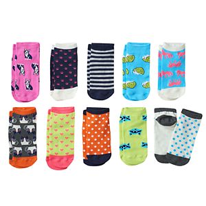 Girls 4-16 Pink Cookie 10-pk. Critter Low-Cut Socks