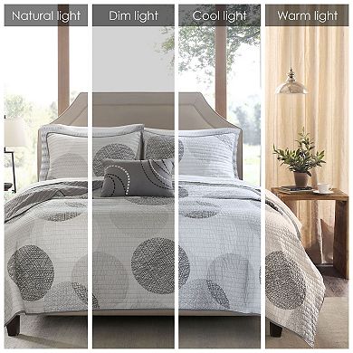 Madison Park Essentials Glendale Quilt Set with Cotton Sheets