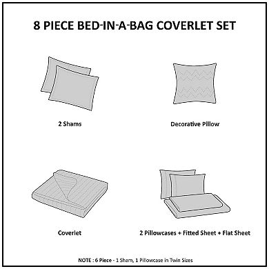 Madison Park Essentials Glendale Quilt Set with Cotton Sheets