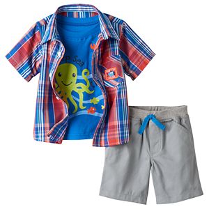 Baby Boy Boyzwear Plaid Shirt & Shorts Set