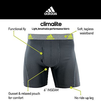 Men s adidas Relaxed Climalite 2 Pack Boxer Briefs