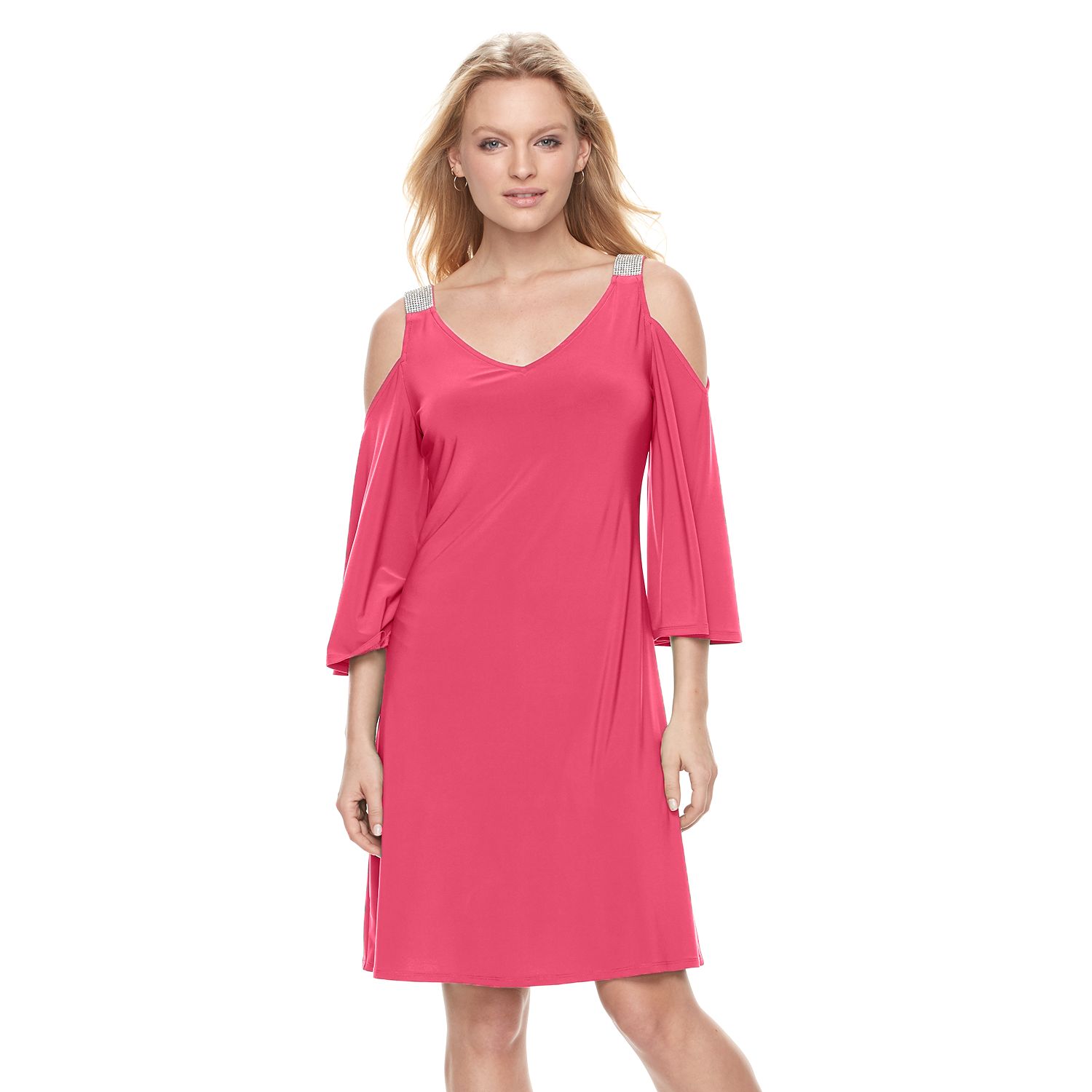 msk embroidered shift dress