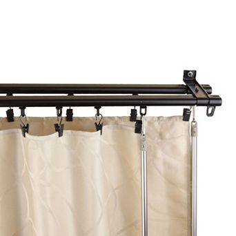 Rod Desyne Armor Wall Mount Adjustable Traversing Double Curtain Track