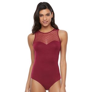 Juniors' Candie's® Sweetheart Illusion Bodysuit