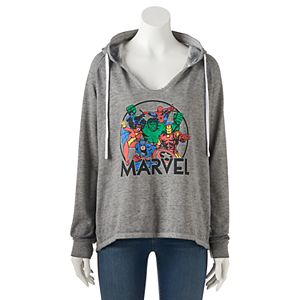 Juniors' Marvel Superheroes Group Graphic Hoodie