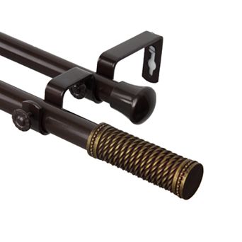 Rod Desyne Threaded Adjustable Double Curtain Rod