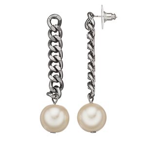 Simply Vera Vera Wang Simulated Pearl Nickel Free Chain Drop Earrings