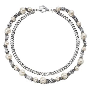 Simply Vera Vera Wang Chain Simulated Pearl Double Strand Necklace