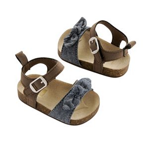 Newborn Baby Girl Carter's Bow Sandal Crib Shoes