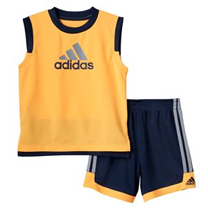 Toddler Boy adidas Logo Graphic Tank Top & Shorts Set