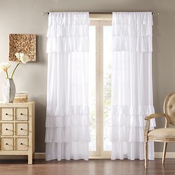 Madison Park 1-Panel Joycelyn Oversized Ruffle Sheer Window Curtain