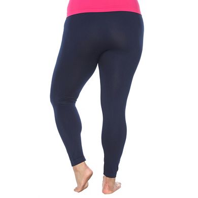 Plus Size White Mark Solid Leggings