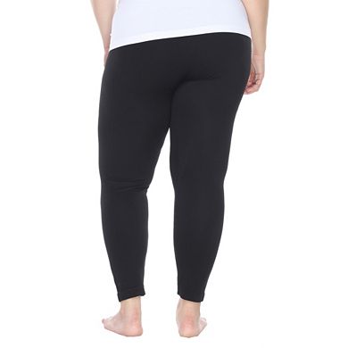 Plus Size White Mark Solid Leggings