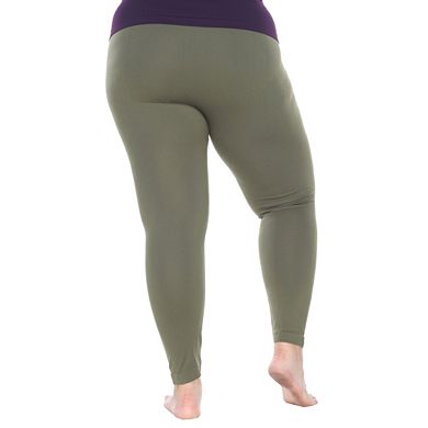 Plus Size White Mark Solid Leggings