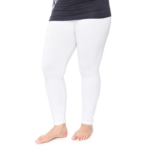 Plus Size White Mark Solid Leggings