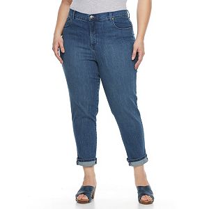 Plus Size Gloria Vanderbilt Amanda Roll-Cuff Crop Jeans